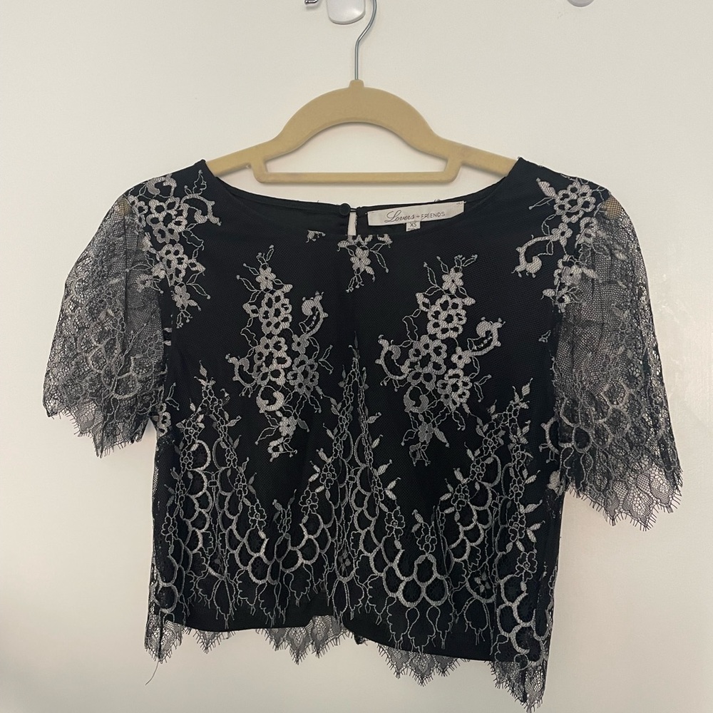 Black lace crop top! Perfect condition.